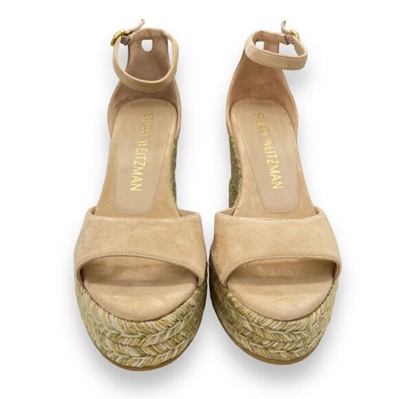 stuart weitzman nudist‎ curve espadrille wedges suede - Picture 9 of 10